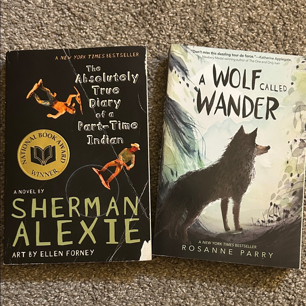 The Absolutely True Diary of a Part-Time Indian & A Wolf Called Wander Books